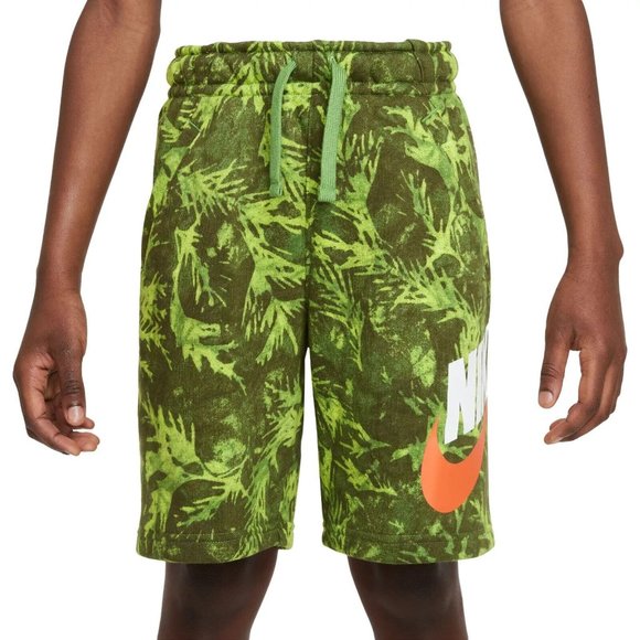 Nike Boys Sportswear Printed French‎ Terry Shorts Size XS DO6493 Green NWT - Picture 2 of 3